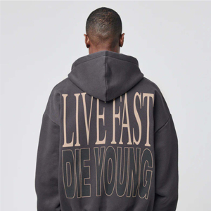 Stylish Men's Oversize Fleece Hoodie with Zipper Solid Pattern Winter Sports Fitness Wear Customized Plain Dyed Hooded Collar - Product Image 4