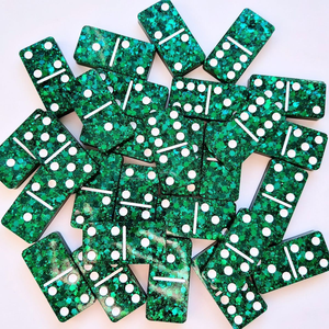 Resin Handmade <b>Dominoes</b> <b>Set</b> Black Glossy Box Artistic Home Decoration Craft Gift Games - Product Image 5