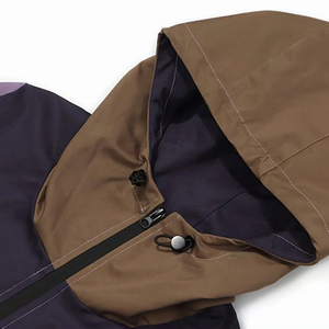 Veste coupe-vent à capuche pour homme, prix de gros personnalisé, pas cher, décontractée, imperméable, couleurs contrastées - Product Image 4