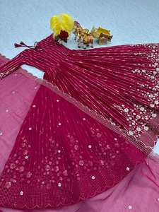 ชุดปาร์ตี้ที่สวยงามและ dupatta กับงานปักตามลำดับ - Product Image 5