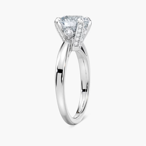 Anillo de compromiso con diamante cultivado en laboratorio de corte redondo de 1.00 CT, certificado por IGI, oro blanco macizo de 14K, solitario - Product Image 2