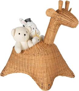 Panier de rangement en rotin tressé à la main en forme de girafe |   Jouet organisateur de plantes en osier pour la chambre des enfants et la décoration de la crèche - Product Image 4