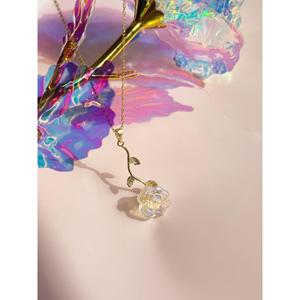 Collana rosa argento infinito 925