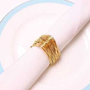 Rond de serviette en aluminium de qualité supérieure en gros pas cher Style simple ronds de serviette serviette en métal - Product Image 3