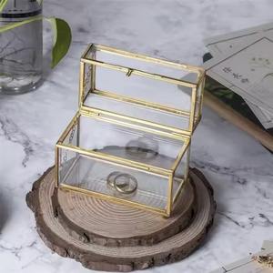 Latest <b>Mini</b> Golden Glass Jewelry <b>Storage</b> and Organizer <b>Box</b> Hot Selling Ring <b>Box</b> for Gifting - Product Image 4