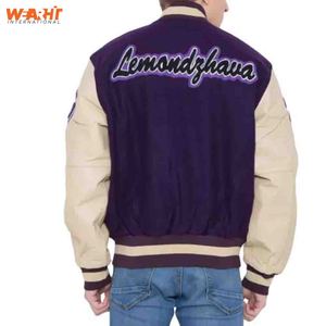 Chaqueta Varsity de Béisbol con Logotipo Personalizado, Cuello Alto, Invierno, Chenilla, Parches Bordados con Letras, Reversible, Resistente al Viento, 100% - Product Image 2