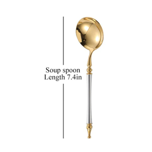 Flatware <b>Wedding</b> Cutlery Set Gold Titanium Cutlery Stainless Steel Fashion Elegant Gold <b>Wedding</b> Cutlery Set in Bulk Supply - Product Image 5