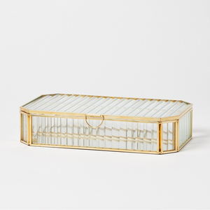 Caja de exhibición Caja de joyería transparente de acrílico Caja de vidrio de lujo de la mejor calidad Marco negro de metal para almacenamiento de collar de pendientes de anillo - Product Image 2