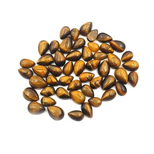 ลูกแพร์ตาเสือตามธรรมชาติ100กะรัต5X7-6X10MM 78ชิ้นทรงหลวมสีเหลืองสีเขียวเครื่องประดับทำ IGI สีน้ำตาลแบน - Product Image 1