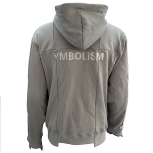 Sweat à capuche personnalisé avec patchwork pour hommes, sweat-shirt à capuche en coton épais brodé de logos, sweats à capuche décontractés zippés - Product Image 2