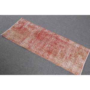 พรมตุรกีขนาด 1.5x4 ฟุต พรมวินเทจ ลายต้นไม้และพืชสีแดง พรมขนสัตว์ - Product Image 2