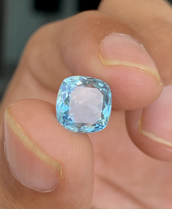 Cojín aguamarina FORMA DE Santa María corte Nano piedras preciosas sueltas fabricante directo precio al por mayor joyería 2mm a 100mm sintético - Product Image 3