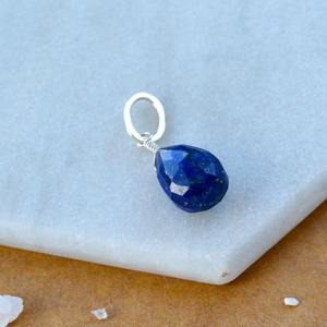 Colgante de Piedra Natalicia de Lapislázuli en Forma de Lágrima, Gema Azul de Diciembre, Chapado en Oro, Joyería Delicada - Product Image 3