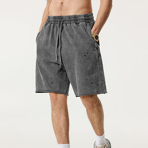 Pantalones Cortos Deportivos de Algodón 100% Pesado al por Mayor, Pantalones Cortos Deportivos Transpirables de Felpa Francesa para Hombre, Pantalones Cortos para Correr y Hacer Ejercicio - Product Image 2