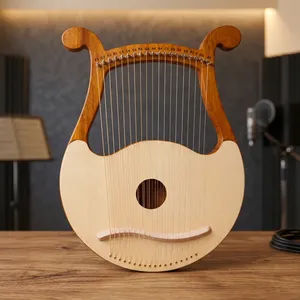 Lira de 19 Cuerdas, Instrumento Musical con Cuerdas de Repuesto de Acero Inoxidable y Madera, Llave de Afinación para Principiantes - Product Image 1