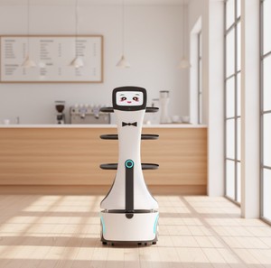 หุ่นยนต์บริการร้านอาหารอัจฉริยะ พร้อมผู้ช่วยเสียง AI ระบบนำทางด้วยเลเซอร์ รองรับ 4G/5G WiFi Bluetooth เชื่อมต่อผ่านแอปพลิเคชัน - Product Image 1