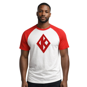 Camiseta Kappa Alpha Psi Diamond K Blanca con Mangas Raglán, 1911, Algodón Premium, Camiseta de Fraternidad Griega, Proveedor Autorizado, Nupe Apparel - Product Image 1