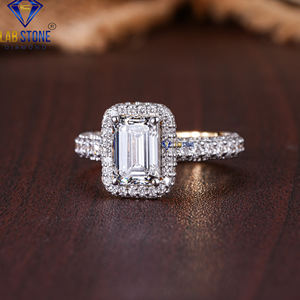 3.084 TDW Emerald Cut Diamond white Gold <b>Ring</b> by Lab-Stone/ <b>Ring</b> With a Touch of Glamour / EF-VS Color - Product Image 2