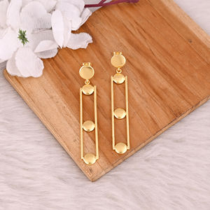 เครื่องประดับทองเหลืองชุบทองสีเหลืองดีไซน์เนอร์ทำด้วยมือสไตล์โบโฮต่างหูแบบหมุดยาวของขวัญสำหรับเพื่อนเจ้าสาวทันสมัยขายส่งมาก25คู่ - Product Image 5