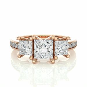 Anillo de diamantes de princesa y corte redondo - Product Image 2
