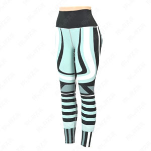 Vente en gros de leggings capri imprimés par sublimation de taille haute en polyester spandex pour femmes leggings de yoga à taille élastique - Product Image 2