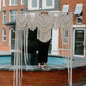 ผ้าม่านฉากหลังสไตล์โบฮีเมียน ผ้าฝ้ายตกแต่งผนังงานแต่งงาน ผ้าแขวนประดับซุ้มโค้ง - Product Image 1