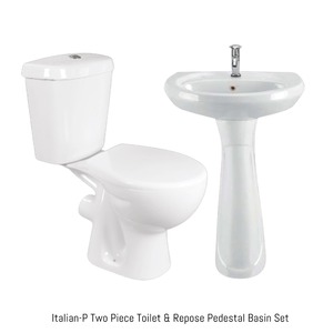 Économique Moderne Deux Pièces Sanitaire Suite Arabe Cuvette De Toilette Piédestal Lavabo Lavabo WC Toilette Lavage Céramique Salle De Bains - Product Image 3