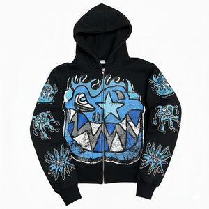 Customized Design Most Demanded oversized <b>drop</b> shoulder Zipper mens Hoodie Digital Printed 100% Cotton fleece Solid Factory Made - Product Image 5