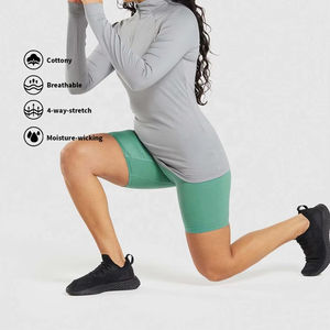 Custom Gym Sport High Elastic Fitness Workout Shorts Pantalones cortos de yoga sin costuras con patrón sólido para entrenamientos atléticos - Product Image 6