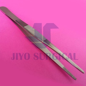 Fórceps de acero inoxidable para el pulgar | Pinzas de disección quirúrgicas con puntas dentadas | Fórceps de vendaje médico 14cm - Product Image 4