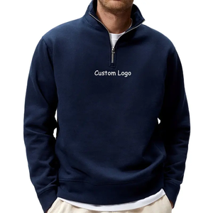 Hombres Drop Shoulder Sudadera French Terry 1/4 Cremallera Cuello alto Hombres Sudadera - Product Image 5