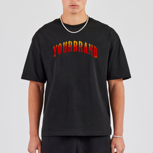 Camiseta de Alta Calidad 100% Algodón, Corte Holgado para Hombre, Estilo Urbano, Logotipo Personalizado con Impresión DTF, Camisetas Extra Grandes con Hombros Caídos para Hombre - Product Image 4