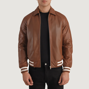 Best Quality Custom Design Coated Stand Collar Winter <b>Varsity</b> <b>Jacket</b> for Men Custom Made Polyester/Cotton with Front Logo - Product Image 1