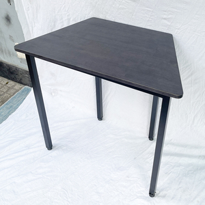 Mini Trapezoidal <b>Computer</b> <b>Desk</b> HBLG032 80x45x75cm Made of Rubber Wood with Square Iron Legs - Product Image 4