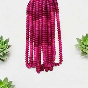 Calcédoine rose naturelle ombragée perles de pierres précieuses en vrac lisse Rondelle brin 7mm 8mm fabrication de bijoux approvisionnement en vrac de l'Inde - Product Image 5