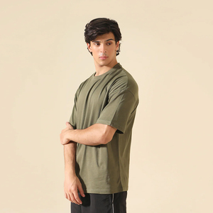 T-shirts pour hommes surdimensionnés lourds 100% coton Logo personnalisé respirant bonne qualité tenue décontracté en gros - Product Image 5