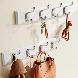 White <b>Wall</b>-Mounted Coat Rack With <b>Hooks</b> <b>for</b> Hanging Coats and Hats Coat <b>Hook</b> <b>Wall</b> Hangers <b>for</b> Clothing Storage - Product Image 1