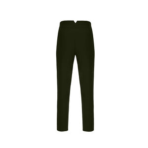 กางเกงทรงดินสอเอวสูงสีกากี-ผ้าเครปผสมกันยับ ความยาวระดับเข่า - Product Image 3