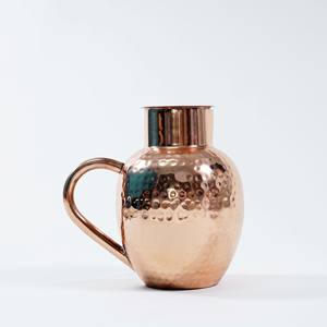 Elegant Designer Ayurvedic Handcrafted Pure Copper Metal Jug Lid Custom Function for Water & Wine Eco-Friendly <b>Drinkware</b> India - Product Image 1