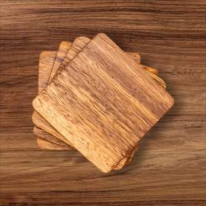 ATTRACTIVENESS STURDY MORDEN MULTI <b>WOODEN</b> COASTERS Functional Handmade Craft Drink Bamboo Coasters 6-Pack Set with Holder - Product Image 1