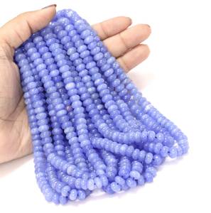 Perles de pierres précieuses de Quartz de Tanzanite naturelle de 8mm Rondelle lisse perles de pierre en vrac pour la fabrication de bijoux du fabricant en vrac 16 "pouces - Product Image 1