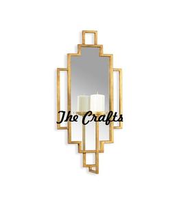 Portavelas de Pared de Metal Color Dorado con Chimenea de Vidrio, Portavelas de Calidad Superior para Bodas - Product Image 2