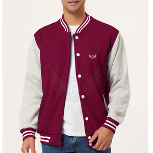 Meilleure vente Meilleur prix Vestes Letterman pour hommes Service OEM Vestes Letterman teintes unies pour hommes - Product Image 2