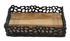 Bandeja de Servir de Madera y Metal con Diseño Calado - Product Image 6