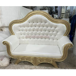 Escenario DE BODA judío Novia Novio Sofá a la venta Estilo Maharaja Boda Novia Novio Sofá Blanco Oro Tallado Real Antiguo Sofá - Product Image 1