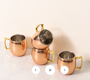 Tasses de mule de Moscou en cuivre pur de vente chaude 16 oz Surface martelée faite à la main - Product Image 1