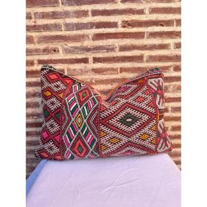 Funda de Almohada Marroquí Hecha a Mano, Funda de Cojín Tradicional Bereber, Cojín Decorativo Boho para Sofá, Almohada Decorativa de Algodón para el Hogar - Product Image 1