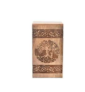 Mango wood <b>Urn</b> for Human Ashes Tree of Life Wooden Box Personalized Cremation <b>Urn</b> for Ashes Handcrafted <b>Large</b> Wooden <b>Urn</b> Box | - Product Image 2