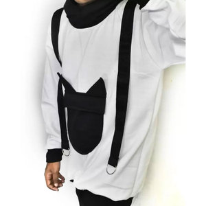 Sweat à capuche surdimensionné personnalisé pour homme, respirant, en molleton épais, avec fermeture éclair, impression 3D en relief, poche avant, doublure 100 % laine, écologique - Product Image 3