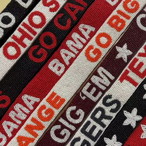 Red Beaded <b>Game</b> Day Purse Strap Long Alloy and Zinc Shoulder Strap With Fabric Polyester Zinc Alloy Clip Gift Bag Strap - Product Image 2